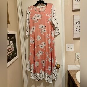 Floral Pink and White Dress